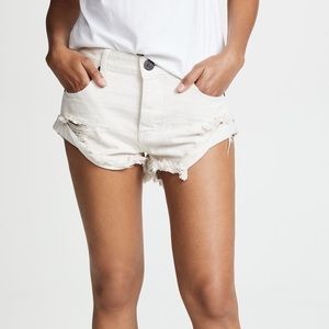 One Teaspoon Bandit Denim Shorts in White